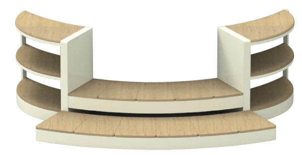 Nantucket spa step surround in white